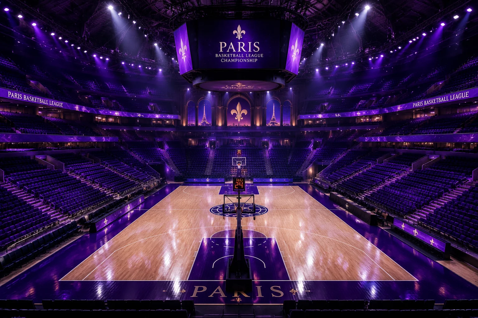 Accor Arena préparée pour le match NBA Paris 2027